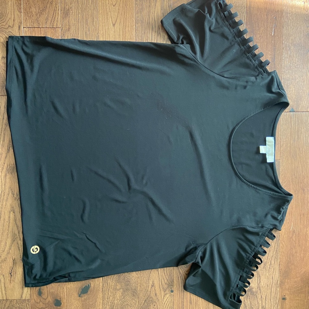 Black Women's Top with Unique Sleeve Design